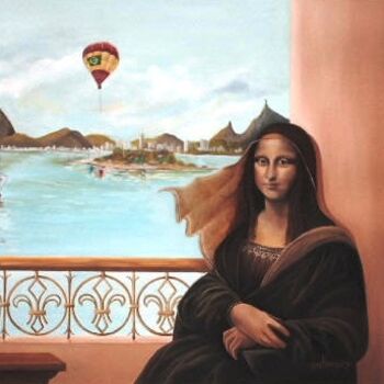 Painting titled "VISITA AO RIO" by Vera Marques, Original Artwork