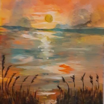 Pittura intitolato "tramonto di colori" da Antonella Poleti, Opera d'arte originale, Acrilico