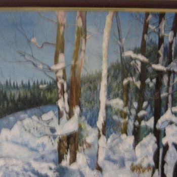 Peinture intitulée "Forêt enneigée" par Jean Pierre Verdier, Œuvre d'art originale
