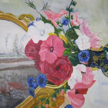 Pittura intitolato "Composition florale" da Jean Pierre Verdier, Opera d'arte originale
