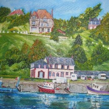 Peinture intitulée "Port de Carteret" par Jean Pierre Verdier, Œuvre d'art originale