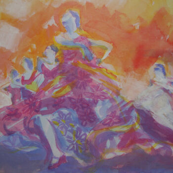 Painting titled "Tanz / dance" by Verena Bolliger, Original Artwork, Gouache