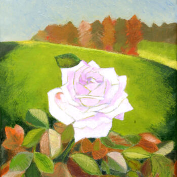 Painting titled "Letzte Rose / last…" by Verena Bolliger, Original Artwork, Oil