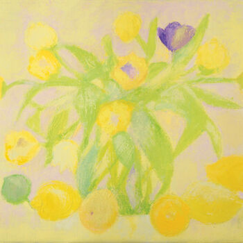 绘画 标题为“Gelbe Tulpen mit Zi…” 由Verena Bolliger, 原创艺术品, 油