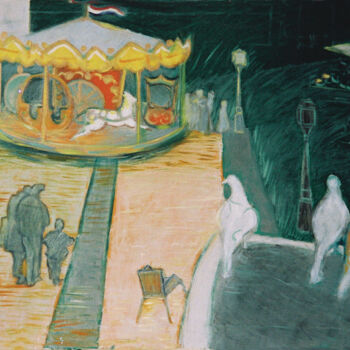 Peinture intitulée "Les Halles Paris" par Verena Bolliger, Œuvre d'art originale, Huile Monté sur Châssis en bois