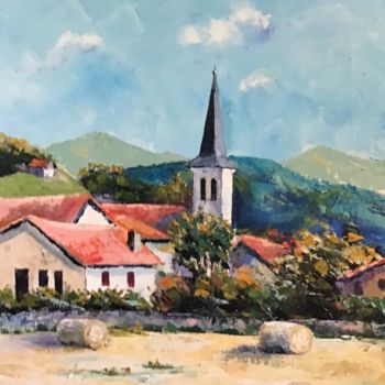 Painting titled "Ascara village des…" by Jean Vergne, Original Artwork, Acrylic