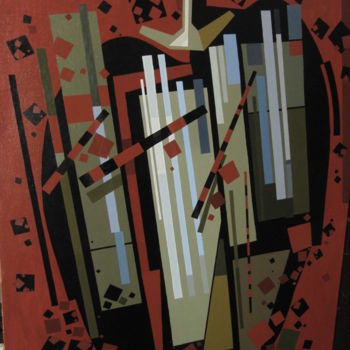 Картина под названием "Черное Яблоко" - Vermishev, Подлинное произведение искусства, Масло