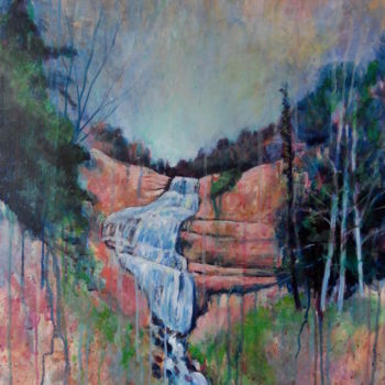 Peinture intitulée "cascade-du-herisson…" par Laurent Vernier, Œuvre d'art originale, Acrylique