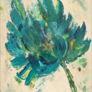 Painting titled "Turquoise" by E Vernyik Art, Original Artwork, Oil