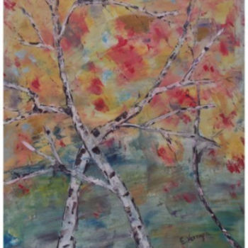 Painting titled "Autumn Embrace" by E Vernyik Art, Original Artwork, Oil
