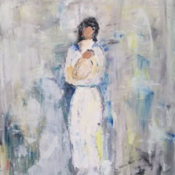 Painting titled "Mother" by E Vernyik Art, Original Artwork, Oil