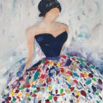 Painting titled "Lady in Colors" by E Vernyik Art, Original Artwork, Oil