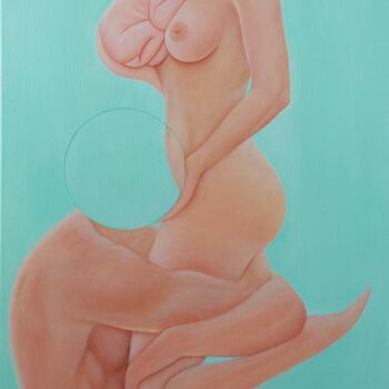 Painting titled "Vero love 2" by Vero Adoni, Original Artwork, Oil Mounted on Wood Stretcher frame