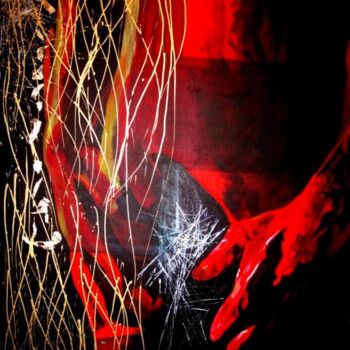 Картина под названием "Filaments N°8" - Vero Becker, Подлинное произведение искусства, Акрил Установлен на Деревянная рама д…