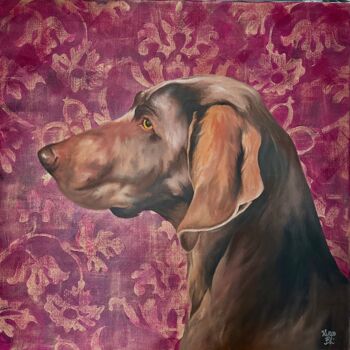 Painting titled "Chien - Molly" by Véro Blaise, Original Artwork, Acrylic