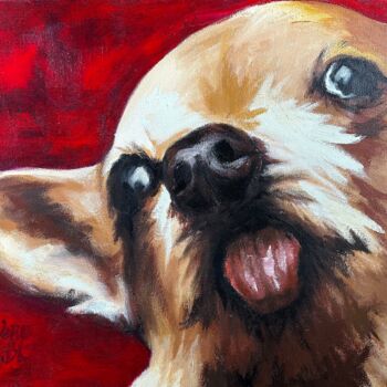 Painting titled "Chien - Maggy" by Véro Blaise, Original Artwork, Acrylic