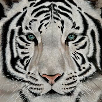 Painting titled "Tigre - Richard" by Véro Blaise, Original Artwork, Acrylic
