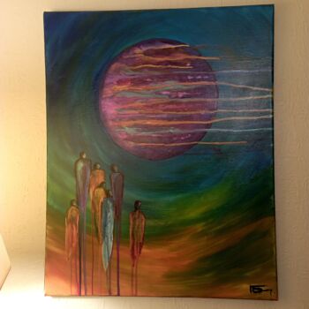 Painting titled "OBSERVATION" by Eden Emotions, Original Artwork, Acrylic
