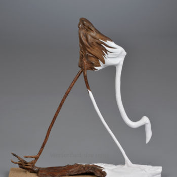 Sculpture intitulée "Rencontre" par Véro Lombard, Œuvre d'art originale, Bois