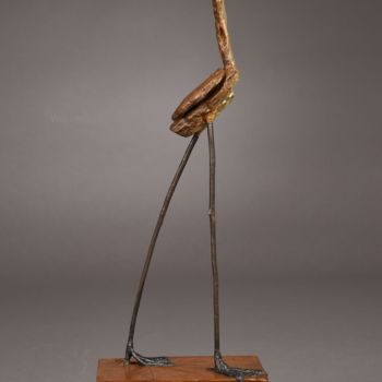 Sculpture intitulée "La gardienne des fe…" par Véro Lombard, Œuvre d'art originale, Bois