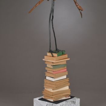 Sculpture intitulée "Ecritures" par Véro Lombard, Œuvre d'art originale, Bois