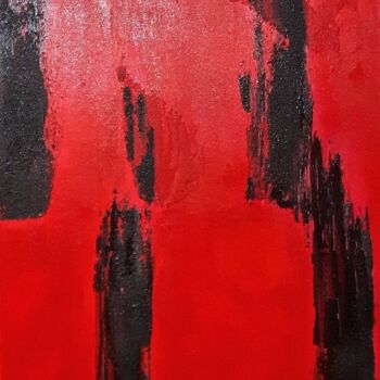 Pintura intitulada "Solo rouge noir" por Véro Mazurek, Obras de arte originais, Acrílico