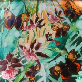 Malarstwo zatytułowany „Orchidées” autorstwa Victoria, Oryginalna praca, Akwarela