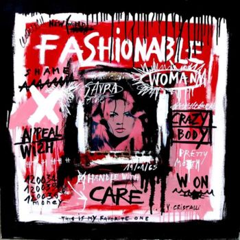 Painting titled "Fashionable woman" by Vero Cristalli, Original Artwork