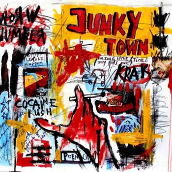 Painting titled "JUNKY TOWN" by Vero Cristalli, Original Artwork