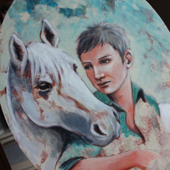 Peinture intitulée "Cheval mon ami" par Véronique Guilloux, Œuvre d'art originale, Acrylique