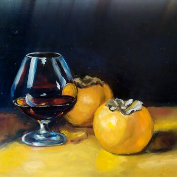 Peinture intitulée "Cachi e vino" par Veronica Ciccarese, Œuvre d'art originale, Huile