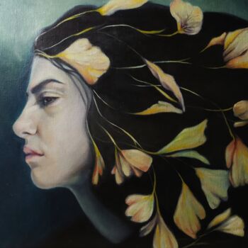 Malerei mit dem Titel "Petals" von Veronica Ciccarese, Original-Kunstwerk, Öl