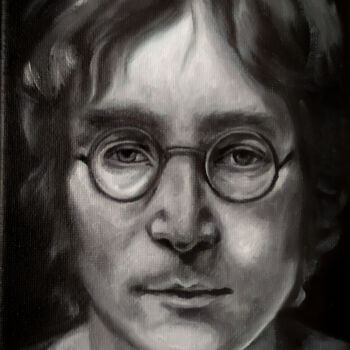 Pittura intitolato "J. Lennon" da Veronica Ciccarese, Opera d'arte originale, Olio