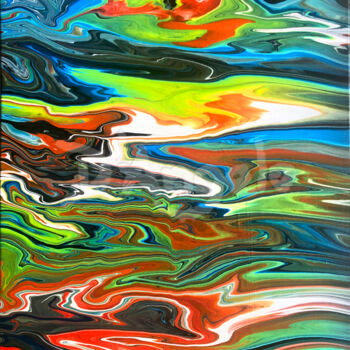 Painting titled "Reflections on the…" by Veronica D´Angelo, Original Artwork, Pigments Mounted on Wood Stretcher frame
