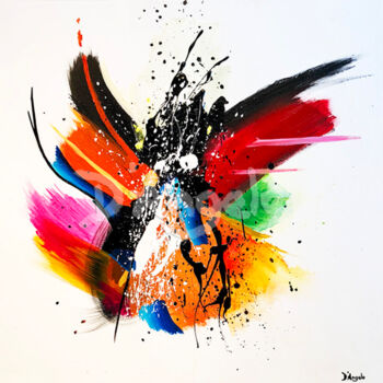 Painting titled "Butterfly" by Veronica D´Angelo, Original Artwork, Pigments Mounted on Wood Stretcher frame