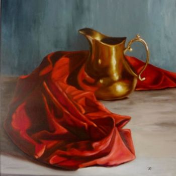 Pintura titulada "Rojo y bronce" por Verónica Rodríguez, Obra de arte original, Oleo