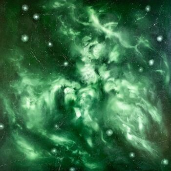 Картина под названием "Interstellar 4" - Veronica Vilsan, Подлинное произведение искусства, Масло Установлен на Деревянная р…