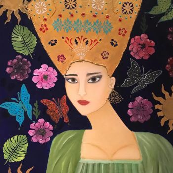 Pittura intitolato "Madam Butterfly" da Marie Expert, Opera d'arte originale, Olio
