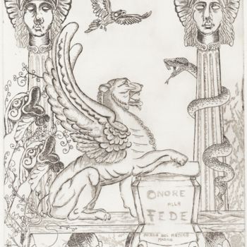 Impressões e gravuras intitulada "Souvenir d'un voyag…" por Vsantamariaartist, Obras de arte originais, Gravação