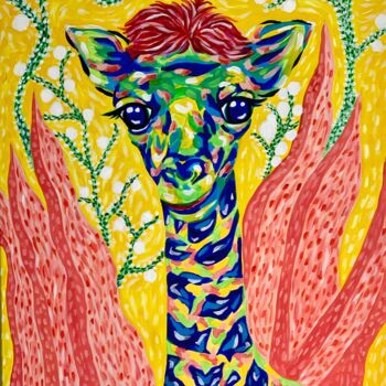 Painting titled "Giraffe with sunshi…" by Vsy, Original Artwork, Acrylic