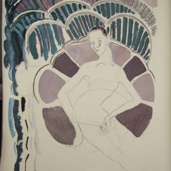 Картина под названием "сон театрального кр…" - Мастерская Веры Крутилиной, Подлинное произведение искусства