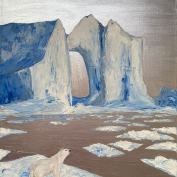 「Iceberg」というタイトルの絵画 Veronika Izmailovaによって, オリジナルのアートワーク, アクリル ウッドストレッチャーフレームにマウント