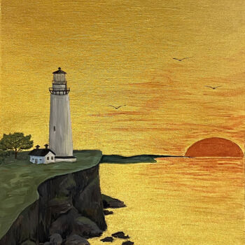 「The lighthouse」というタイトルの絵画 Veronika Izmailovaによって, オリジナルのアートワーク, アクリル