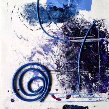 Painting titled "Blue joy" by Veronika Posta, Original Artwork, Acrylic Mounted on Wood Stretcher frame