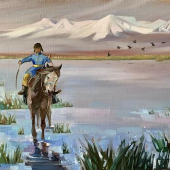 Painting titled "Nomad's daughter" by Veronika Repina, Original Artwork, Oil
