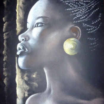 "Femme noire" başlıklı Tablo Véronique Abt tarafından, Orijinal sanat, Pastel
