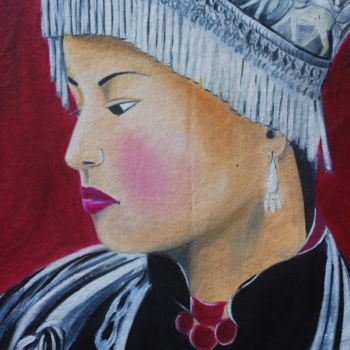Pintura titulada ""Chinoise de l'éter…" por Soham, Obra de arte original, Oleo