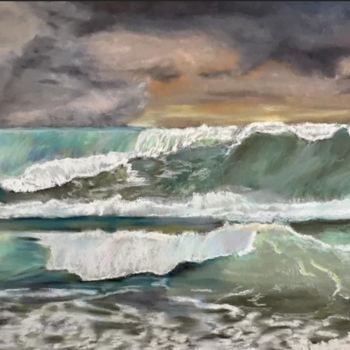 Schilderij getiteld "Avant la tempête" door Veronique Blaevoet, Origineel Kunstwerk, Pastel