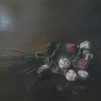 Painting titled "gerbe de fleurs" by Véronique Bonamy, Original Artwork, Oil