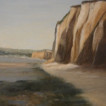 Painting titled "Falaises d'Etretat" by Véronique Bonamy, Original Artwork, Oil